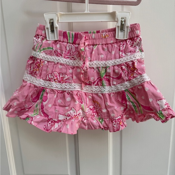 Lilly Pulitzer Other - Lilly Pulitzer 3T Girls Pink & White Floral Ruffle Skirt